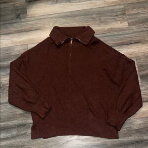 Old Navy Men's Zip Up Brown Sweater